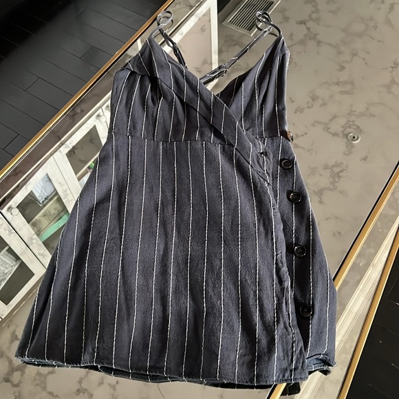 Stripped mini sailor stripes dress with buttons - Picture 7 of 11